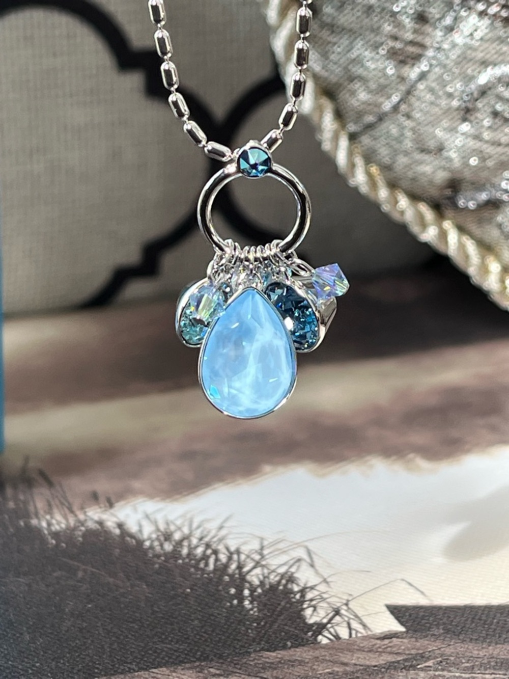 Swarovski Teardrop Necklace with Blue Crystals Charmed Existence, Final Price🩵 - Picture 8 of 11